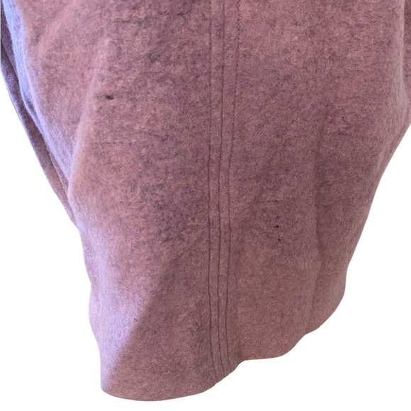 Helene Herman Womens Purple Zip Up Collarless Wool Long Coat Jacket - Picture 3 of 7